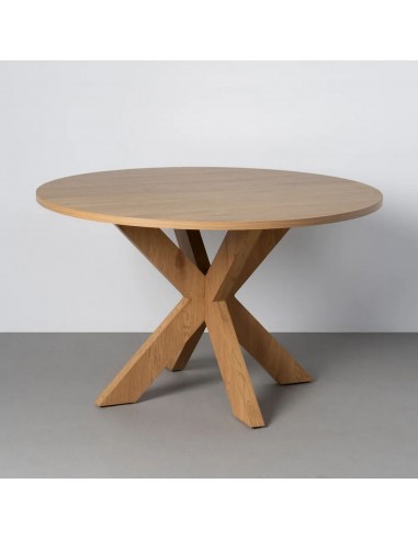 Mesa Redonda ARGOT 120 cm MDF Efeito Madeira...