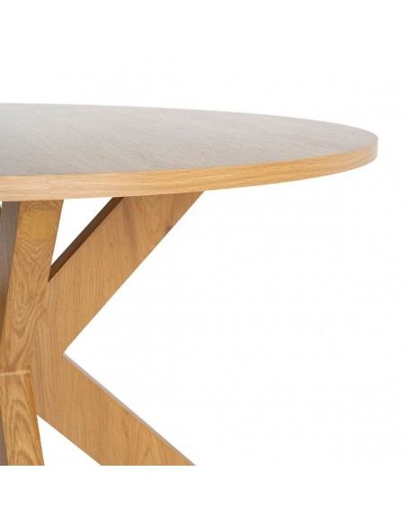 Mesa Redonda ARGOT 120 cm MDF Efeito Madeira Natural
