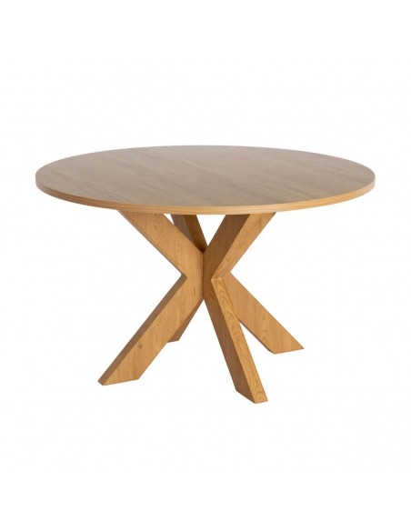 Mesa Redonda ARGOT 120 cm MDF Efeito Madeira Natural