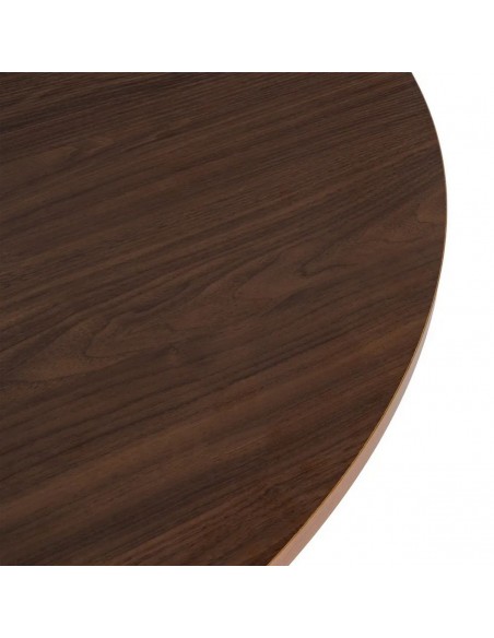 Mesa de Comedor Redonda ARGOT 120 cm MDF Efecto Madera Nogal