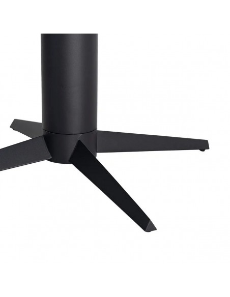 Mesa de Comedor Redonda TAVIRA 120 cm Cerámica Travertino y Metal negro