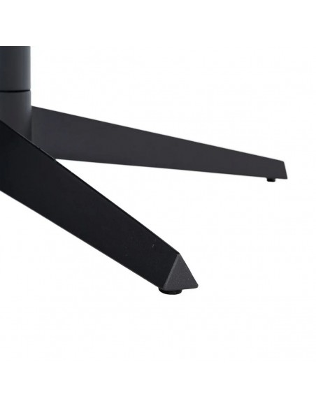 Mesa de Comedor Redonda TAVIRA 120 cm Cerámica Travertino y Metal negro