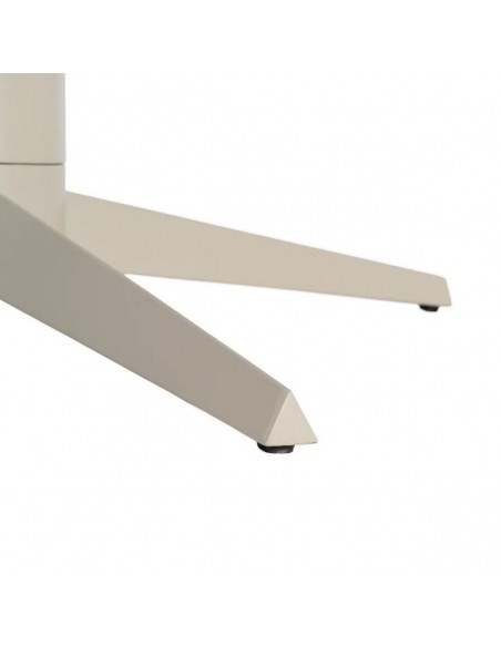 Mesa de Comedor Redonda TAVIRA 120 cm Cerámica Travertino gris y Metal beige