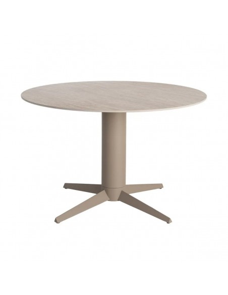 Mesa Redonda TAVIRA 120 cm Cerâmica Travertino Bege