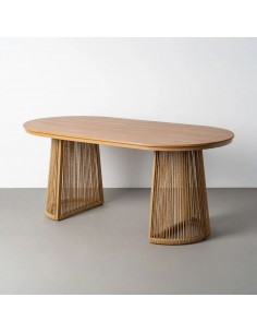 Mesa de Comedor Exterior AMARA 180 cm Polywood y Ratán...