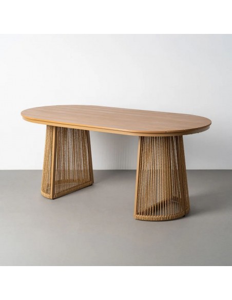 Mesa de Comedor Exterior AMARA 180 cm Polywood y Ratán Natural