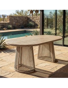 Mesa de Comedor Exterior AMARA 180 cm Polywood y Ratán... 2
