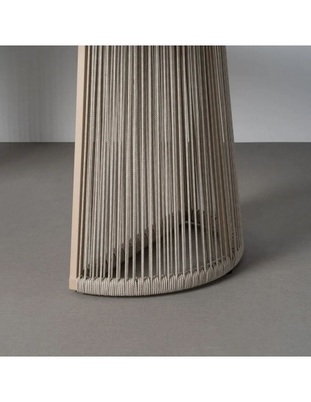 Mesa de Comedor Exterior AMARA 180 cm Polywood y Ratán Blanco rozado