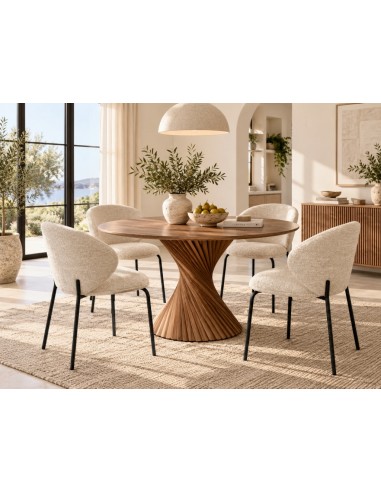 Mesa de Comedor Redonda NARA 130 cm en Madera...