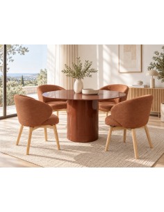 Mesa de Comedor NORMA 120 cm de Cristal Templado y Base... 2