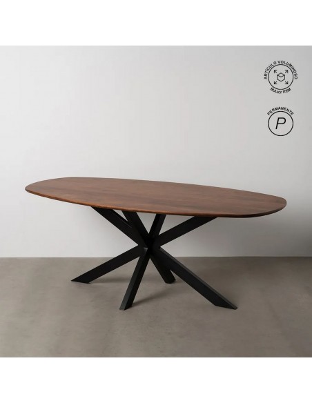 Mesa de Comedor Ovalada ARGO 200x100 Madera de Mango y Hierro