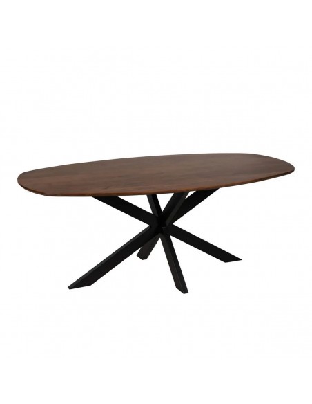Mesa de Comedor Ovalada ARGO 200x100 Madera de Mango y Hierro