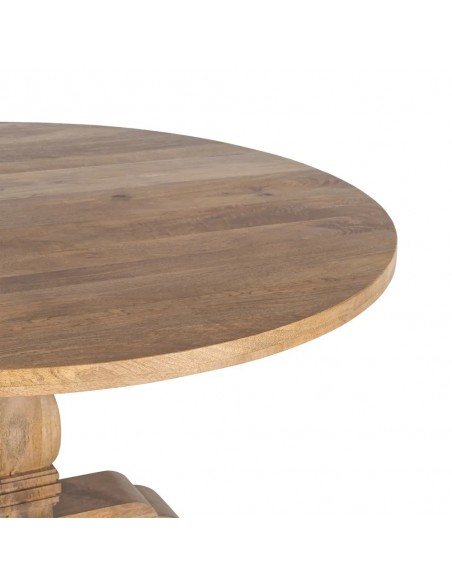 Mesa redonda rustica boho CALMA 150 en Madera de Mango