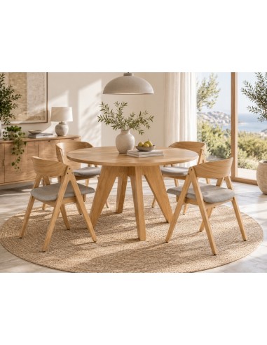 Mesa redonda LORA 120 cm em MDF com melamina...