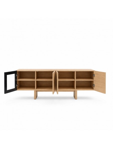 Móvel de TV nórdico contemporâneo REIMS 160x40 com vitrina.