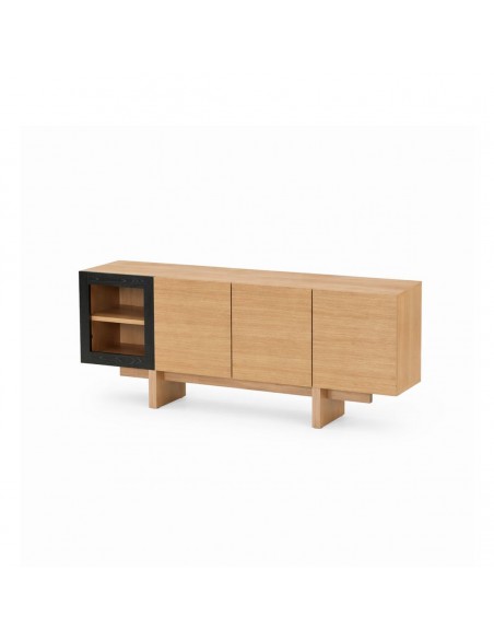 Móvel de TV nórdico contemporâneo REIMS 160x40 com vitrina.