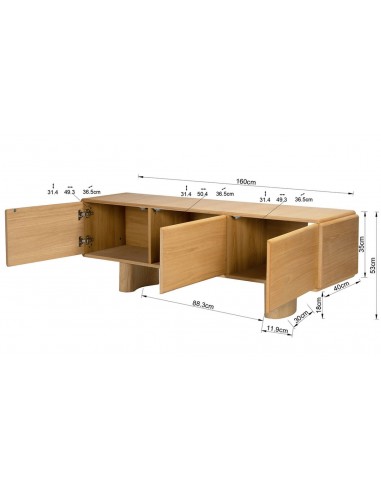 Mueble de TV Organic Modern NANTES 160x40 Roble...