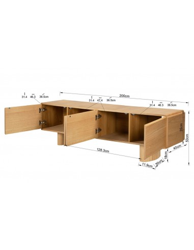 Mueble de TV Organic Modern NANTES 200x40 Roble...