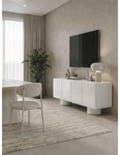 Mueble de TV minimalista moderno ORLEANS 160 lacado Beige... 2