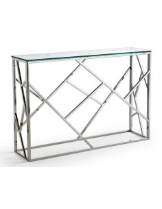 CONSOLA DE CRISTAL Y ACERO FUTUR 115x30