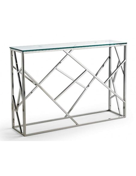 CONSOLA DE CRISTAL Y ACERO FUTUR 115x30