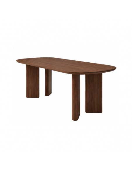 Mesa de Comedor ELARA 160 x 90, estilo Moderno Orgánico en Nogal