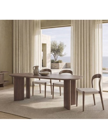 Mesa de Comedor ELARA 160 x 90, estilo Moderno Orgánico en Nogal