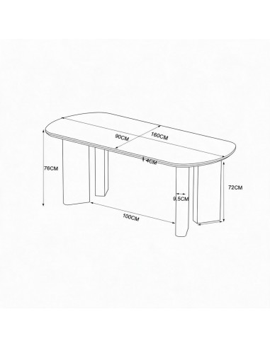 Mesa de Comedor ELARA 160 x 90, estilo Moderno...