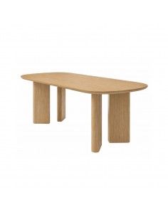 Mesa de jantar ELARA 160 x 90 estilo moderno orgânico freixo