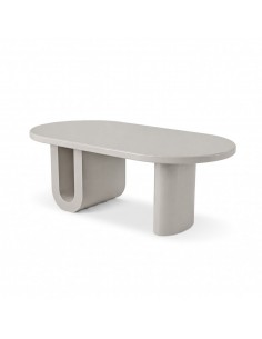 Mesa de Centro LURA 120 design escultural em bege brilho...