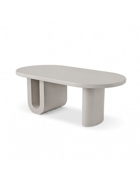 Mesa de Centro LURA 120 estilo Moderno Escultórico Beige Brillo