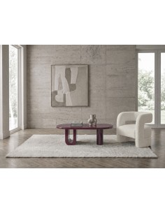Mesa de Centro LURA 120 design escultural em bordô brilho... 2