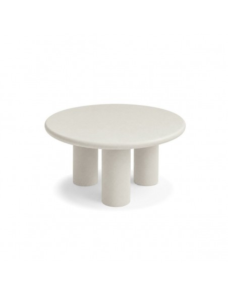 Mesa de centro redonda de estilo orgánico contemporáneo RENA 80cm, Efecto Microcemento