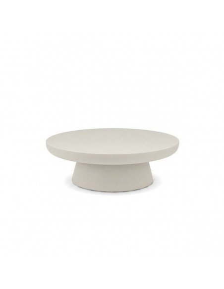 Mesa de centro redonda de estilo orgánico contemporáneo OYSTER 80 cm,efecto Microcemento
