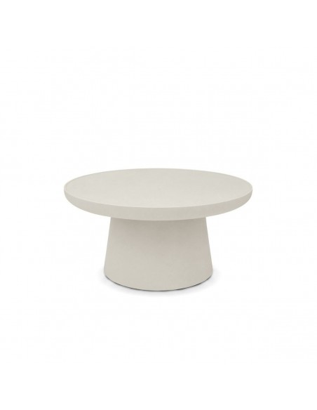 Mesa de centro redonda de estilo orgánico contemporáneo OYSTER 70 cm,efecto Microcemento