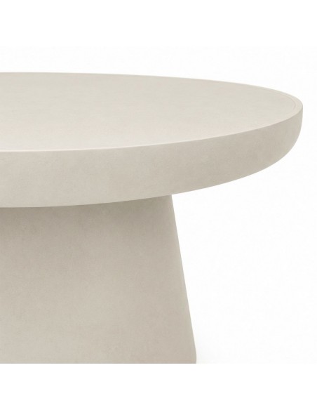 Mesa de centro redonda de estilo orgánico contemporáneo OYSTER 70 cm,efecto Microcemento