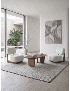 Mesa de centro ELARA 100x60x25 cm em folha de nogueira.... 2