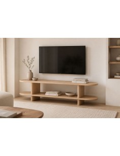 Mueble TV NIMES 180 cm en Fresno, Estilo Moderno Orgánico 2