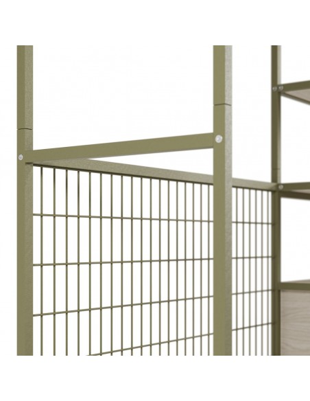 Vestidor Abierto AMARAL 140 verde, 1 cajon, Moderno en Acero y Melamina