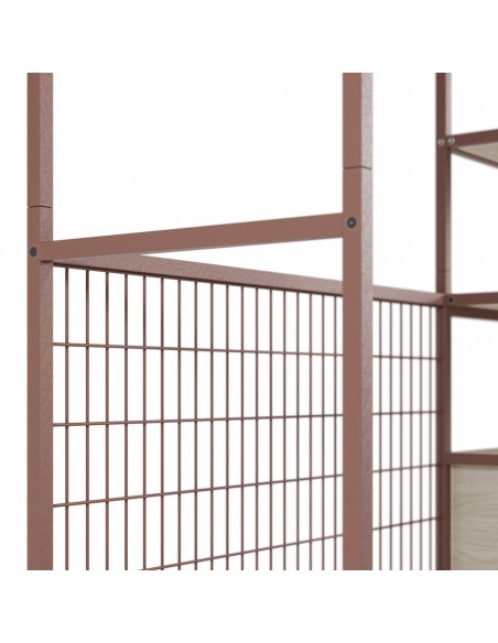 Vestidor Abierto AMARAL 140 terracota, 1 cajon ,estilo Moderno en Acero y Melamina