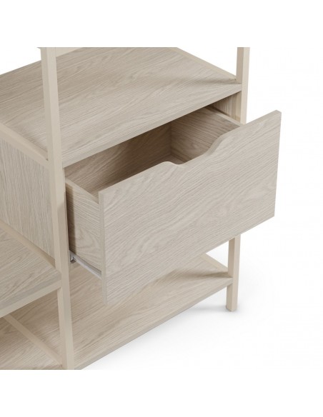 Vestidor Abierto AMARAL 140 Crema, 1 cajon ,estilo Moderno en Acero y Melamina