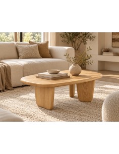 Mesa de centro ELARA 100x60x25 cm em folha de fresno.... 2