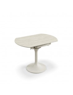 Mesa extensível giratória LORA 105 cm com porcelânico...