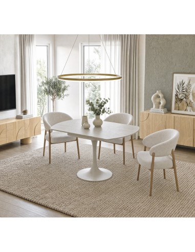 Mesa extensível giratória LORA 105 cm com...