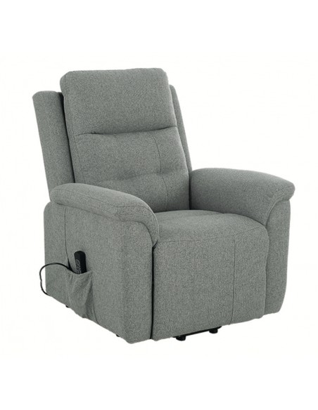 Sillón PARAISO, levanta Personas Relax 3 Motores, Tela en Gris con muelles