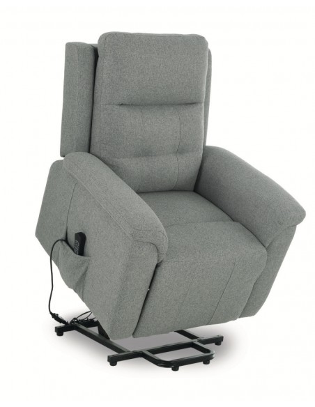 Sillón PARAISO, levanta Personas Relax 3 Motores, Tela en Gris con muelles