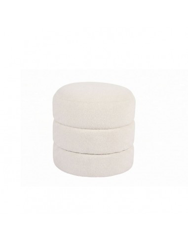 Puf NALIA redondo moderno Tapizado en Tela Beige