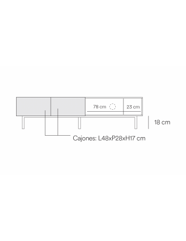 Teulat Mueble de TV minimalista Arista 180x40...