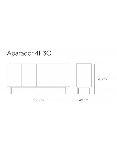 TEULAT APARADOR ARISTA 165x40 en roble