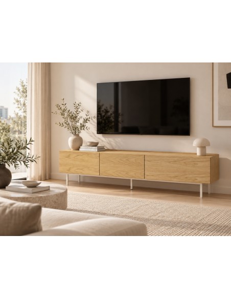 Teulat Mueble de TV minimalista Arista 180x40 en roble.